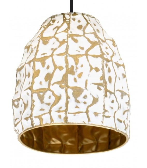 LAMPARA DE TECHO 25 Ø X 135 SESAM METAL BLANCO Y ORO