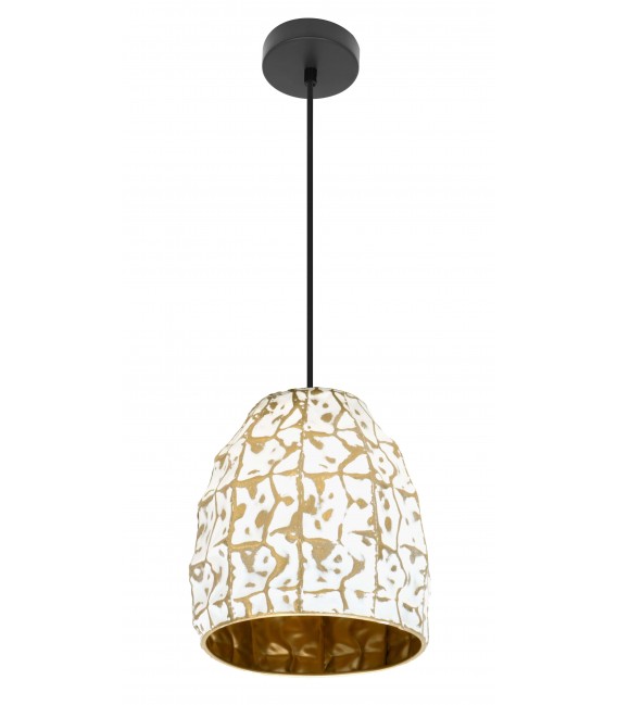 LAMPARA DE TECHO 25 Ø X 135 SESAM METAL BLANCO Y ORO