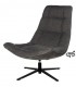 SILLON GIRTORIO TAPIZADO GRIS OSCURO PIE METAL NEGRO