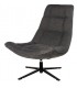 SILLON GIRTORIO TAPIZADO GRIS OSCURO PIE METAL NEGRO