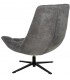 SILLON GIRTORIO TAPIZADO GRIS OSCURO PIE METAL NEGRO