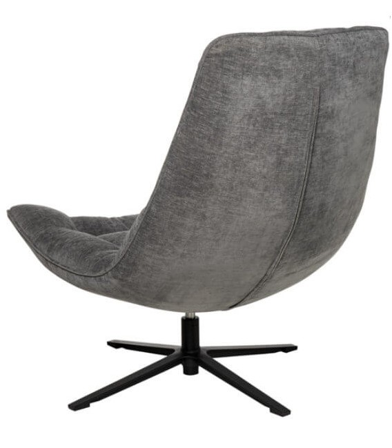 SILLON GIRTORIO TAPIZADO GRIS OSCURO PIE METAL NEGRO