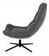 SILLON GIRTORIO TAPIZADO GRIS OSCURO PIE METAL NEGRO