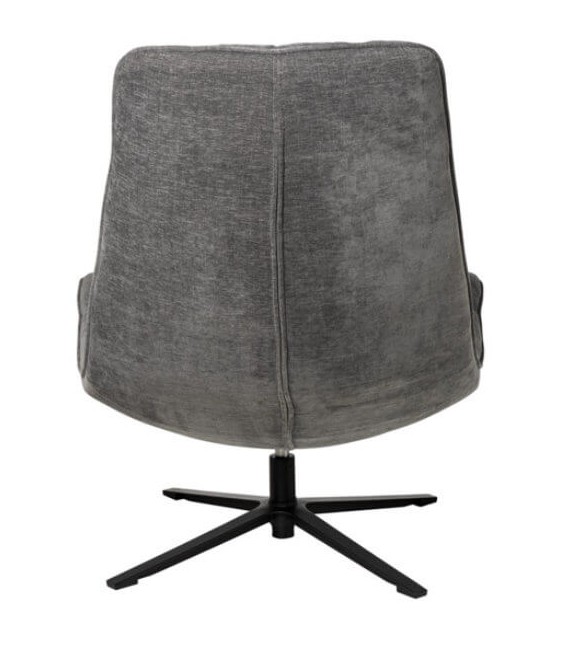SILLON GIRTORIO TAPIZADO GRIS OSCURO PIE METAL NEGRO