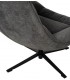 SILLON GIRTORIO TAPIZADO GRIS OSCURO PIE METAL NEGRO