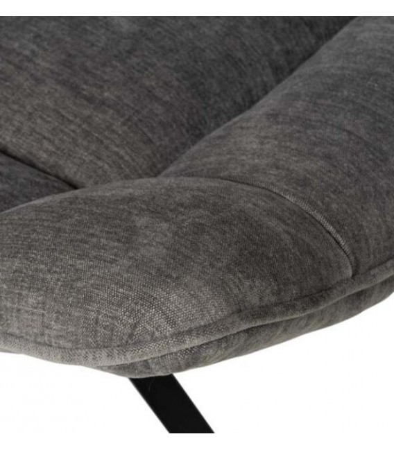 SILLON GIRTORIO 83 X 93 X 98 RAMPA TAPIZADO GRIS OSCURO METAL NEGRO