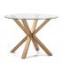 MESA DE COMEDOR 107 Ø TRIUMPH CRISTAL Y MADERA NATURAL