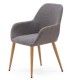 SILLON DE COMEDOR COMODO METAL IMITACION ROBLE TELA GRIS
