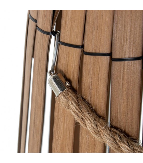 LAMPARA DE PIE SOLAR EXTERIOR PP IMITACION ROBLE NATURAL