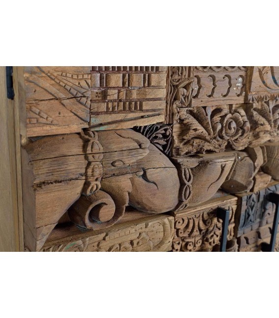 TAQUILLON MADERA MANGO RECICLADA TALLADA NATURAL