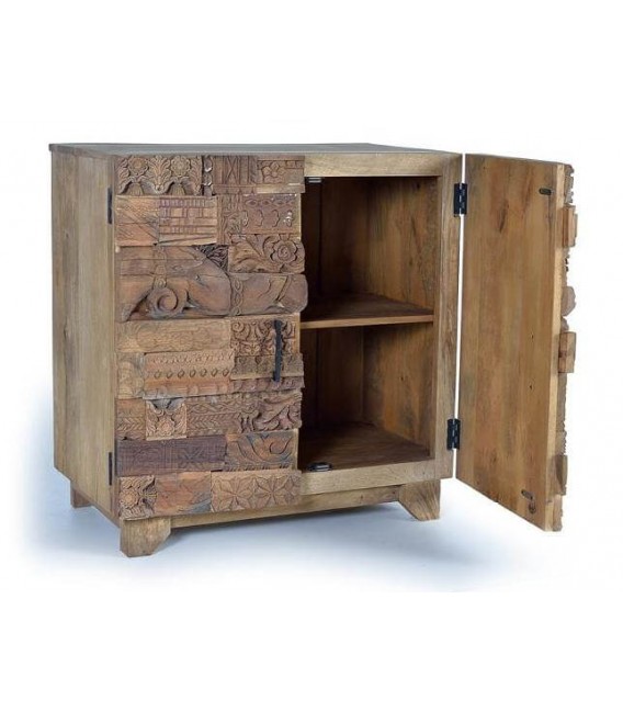 TAQUILLON MADERA MANGO RECICLADA TALLADA NATURAL