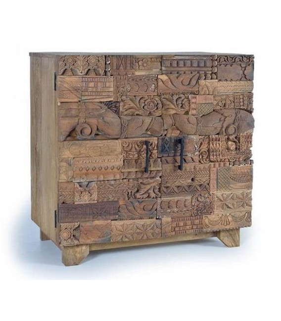 TAQUILLON MADERA MANGO RECICLADA TALLADA NATURAL