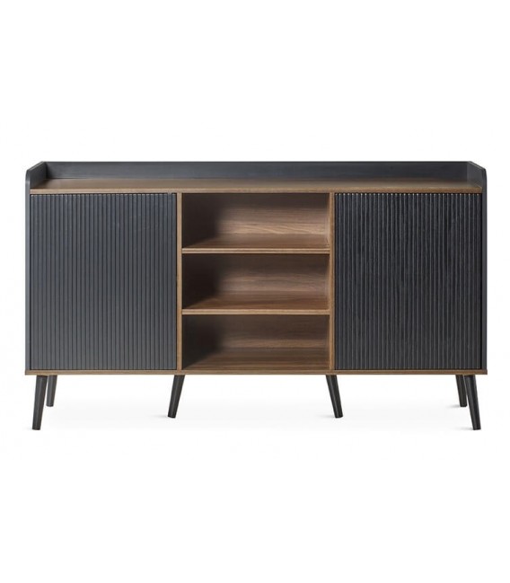 APARADOR 2 PUERTAS MELAMINA NOGAL Y NEGRO MDMHOGAR