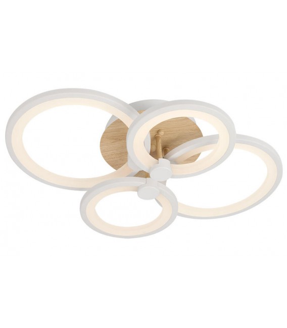 PLAFON 55 X 45 X 14 MIKEY METAL Y POLICARBONATO MADERA Y BLANCO