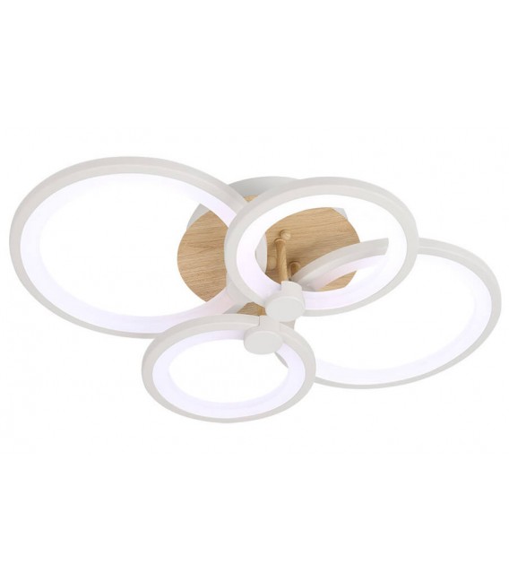 PLAFON 55 X 45 X 14 MIKEY METAL Y POLICARBONATO MADERA Y BLANCO