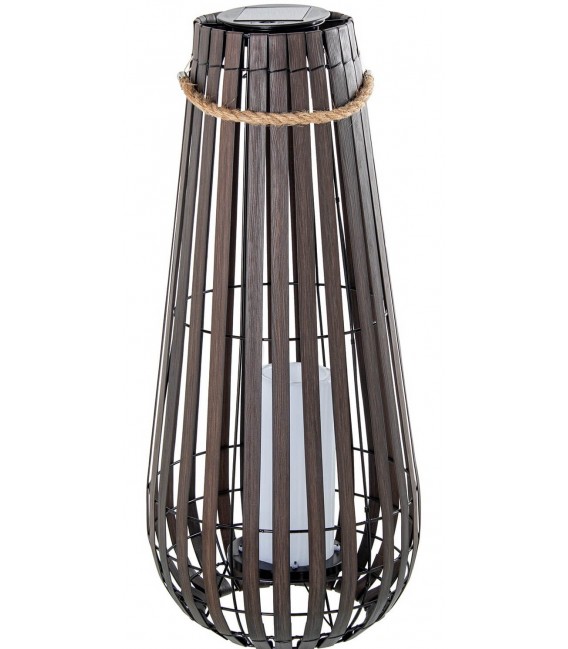 LAMPARA DE PIE SOLAR LED INTEGRADO PP IMITACION NOGAL