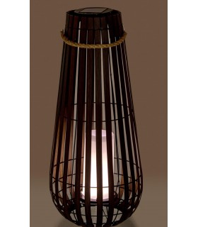 LAMPARA DE PIE SOLAR LED INTEGRADO PP IMITACION NOGAL