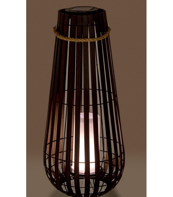 LAMPARA DE PIE SOLAR LED INTEGRADO PP IMITACION NOGAL