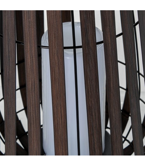 LAMPARA DE PIE SOLAR LED INTEGRADO PP IMITACION NOGAL