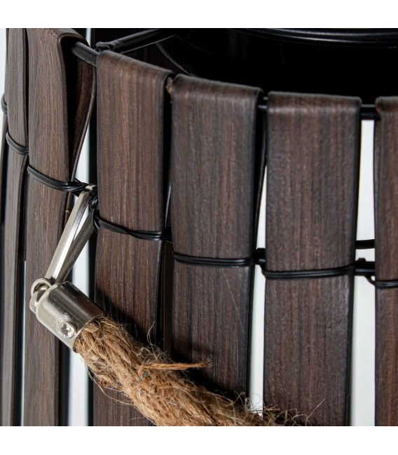 LAMPARA DE PIE SOLAR LED INTEGRADO PP IMITACION NOGAL