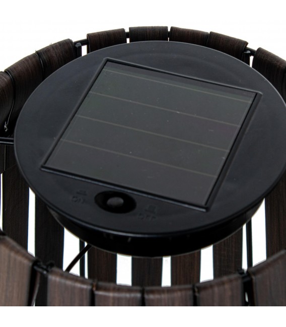 LAMPARA DE PIE SOLAR LED INTEGRADO PP IMITACION NOGAL