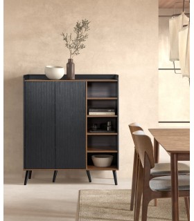 ARMARIO BAJO ORIGINAL MELAMINA NOGAL Y NEGRO