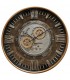 RELOJ DE PARED GRANDE METAL ORO VIEJO Y PLATA CON CRISTAL