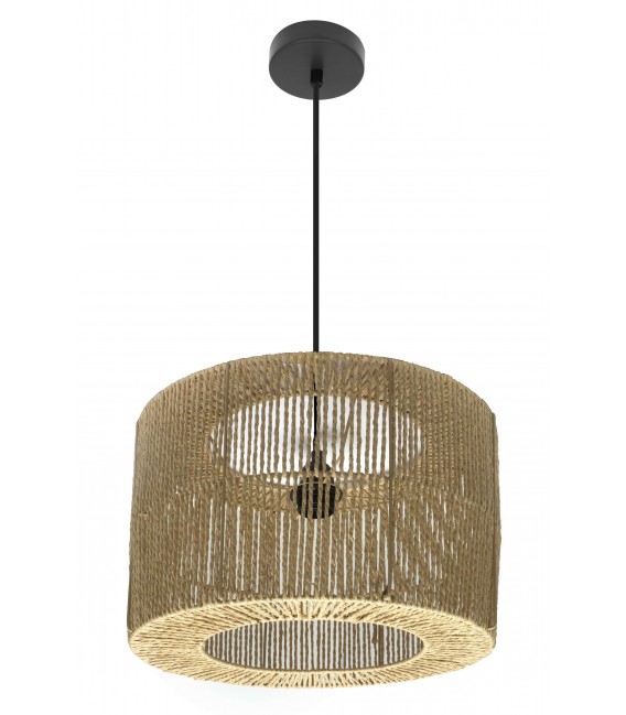 LAMPARA DE TECHO 38 Ø X 120 TRESTE CUERDA NATURAL