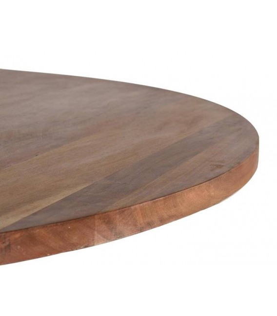 MESA DE COMEDOR REDONDA MUY GRANDE MADERA DE ACACIA Y METAL