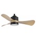VENTILADOR 6 VELOCIDADES LED INTEGRADO METAL NEGRO ABS IMITACION ROBLE