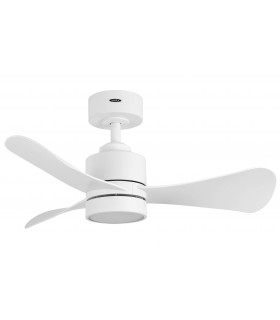 VENTILADOR SILENCIOSO LUZ LED INTEGRADA METAL BLACO ABS BLANCO