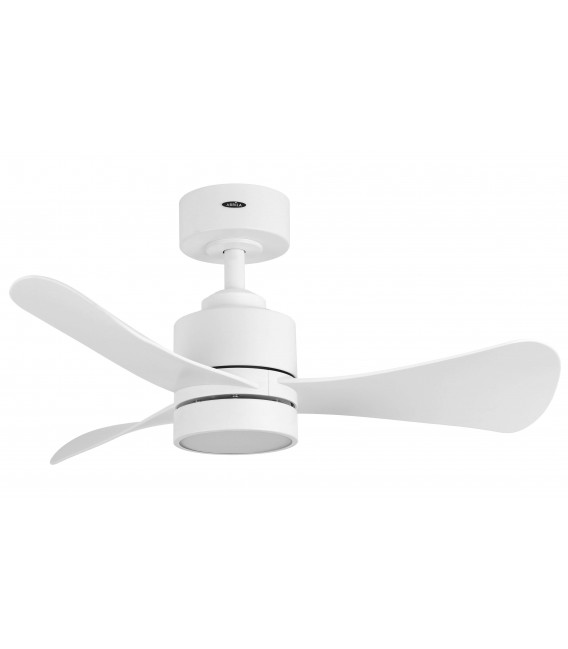 VENTILADOR SILENCIOSO LUZ LED INTEGRADA METAL BLACO ABS BLANCO