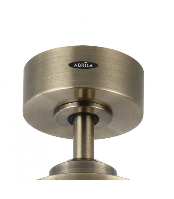 VENTILADOR SILENCIOSO LED INTEGRADO METAL ORO VIEJO ABS NOGAL