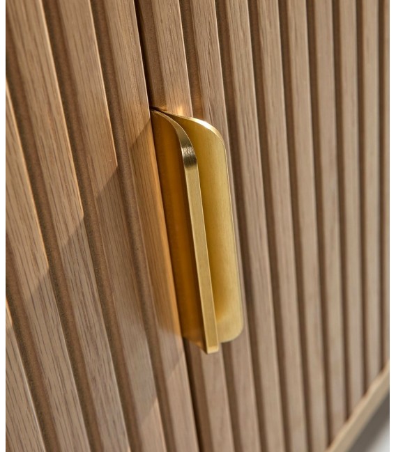 ARMARIO ALACENA BAJO 2 PUERTAS ROBLE Y METAL NEGRO