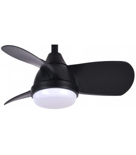 VENTILADOR SILENCIOSO LED INTEGRADO METAL BLANCO ABS NEGRO