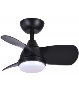 VENTILADOR SILENCIOSO LED INTEGRADO METAL BLANCO ABS NEGRO