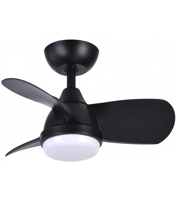 VENTILADOR SILENCIOSO LED INTEGRADO METAL BLANCO ABS NEGRO