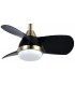 VENTILADOR SILENCIOSO LED INTEGRADO METAL ORO VIEJO ABS NEGRO