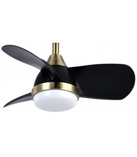 VENTILADOR SILENCIOSO LED INTEGRADO METAL ORO VIEJO ABS NEGRO