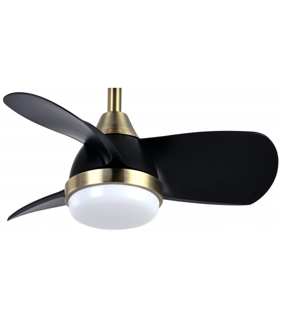 VENTILADOR SILENCIOSO LED INTEGRADO METAL ORO VIEJO ABS NEGRO