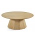 MESA DE CENTRO REDONDA ESTILO MODERNO MADERA DE ROBLE NATURAL