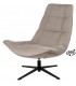 SILLON GIRTORIO TAPIZADO GRIS PIE EN METAL NEGRO