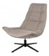 SILLON GIRTORIO TAPIZADO GRIS PIE EN METAL NEGRO
