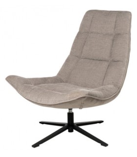 SILLON GIRTORIO TAPIZADO GRIS PIE EN METAL NEGRO