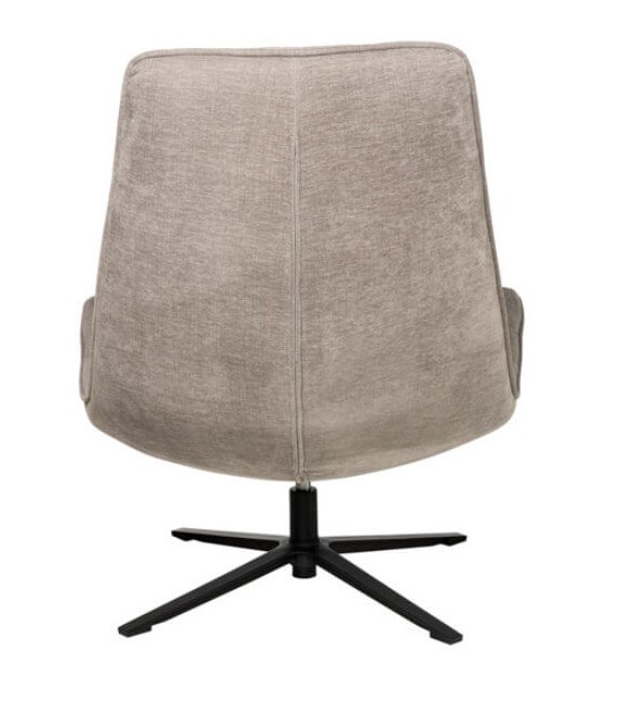 SILLON GIRTORIO TAPIZADO GRIS PIE EN METAL NEGRO