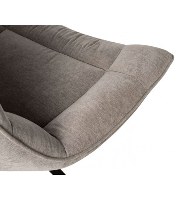 SILLON GIRTORIO TAPIZADO GRIS PIE EN METAL NEGRO