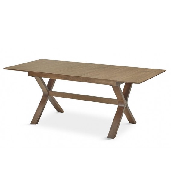 MESA DE COMEDOR RECTANGULAR EXTENSIBLE MADERA NOGAL MDMHOGAR