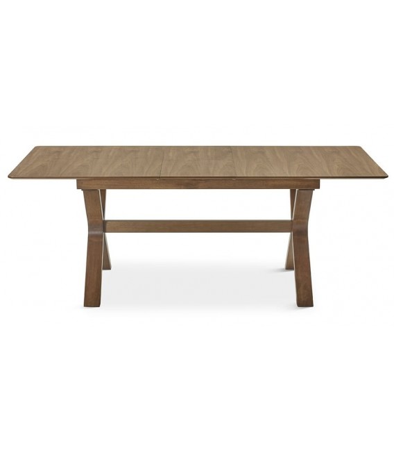 MESA DE COMEDOR RECTANGULAR EXTENSIBLE MADERA NOGAL MDMHOGAR