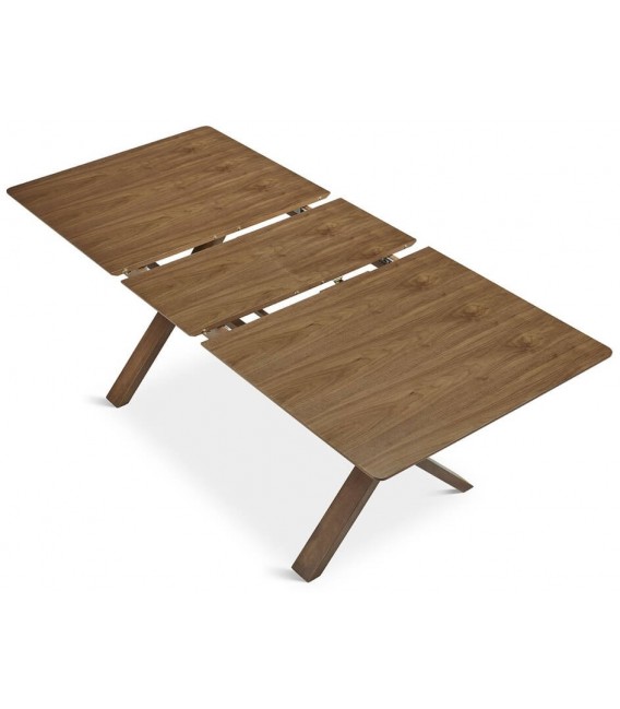 MESA DE COMEDOR RECTANGULAR EXTENSIBLE MADERA NOGAL MDMHOGAR