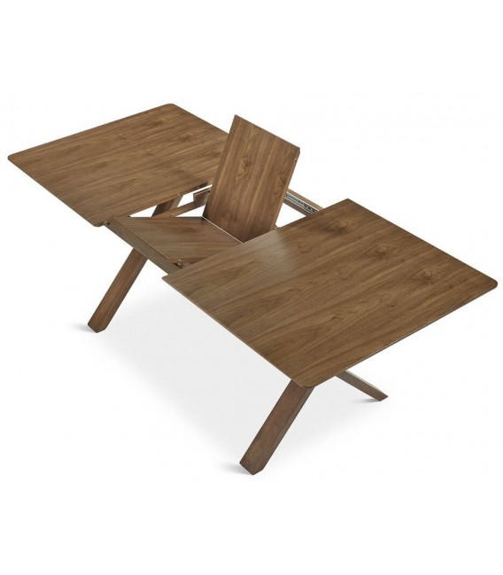 MESA DE COMEDOR EXTENSIBLE 160 X 90 X 75 PIERO MADERA NOGAL